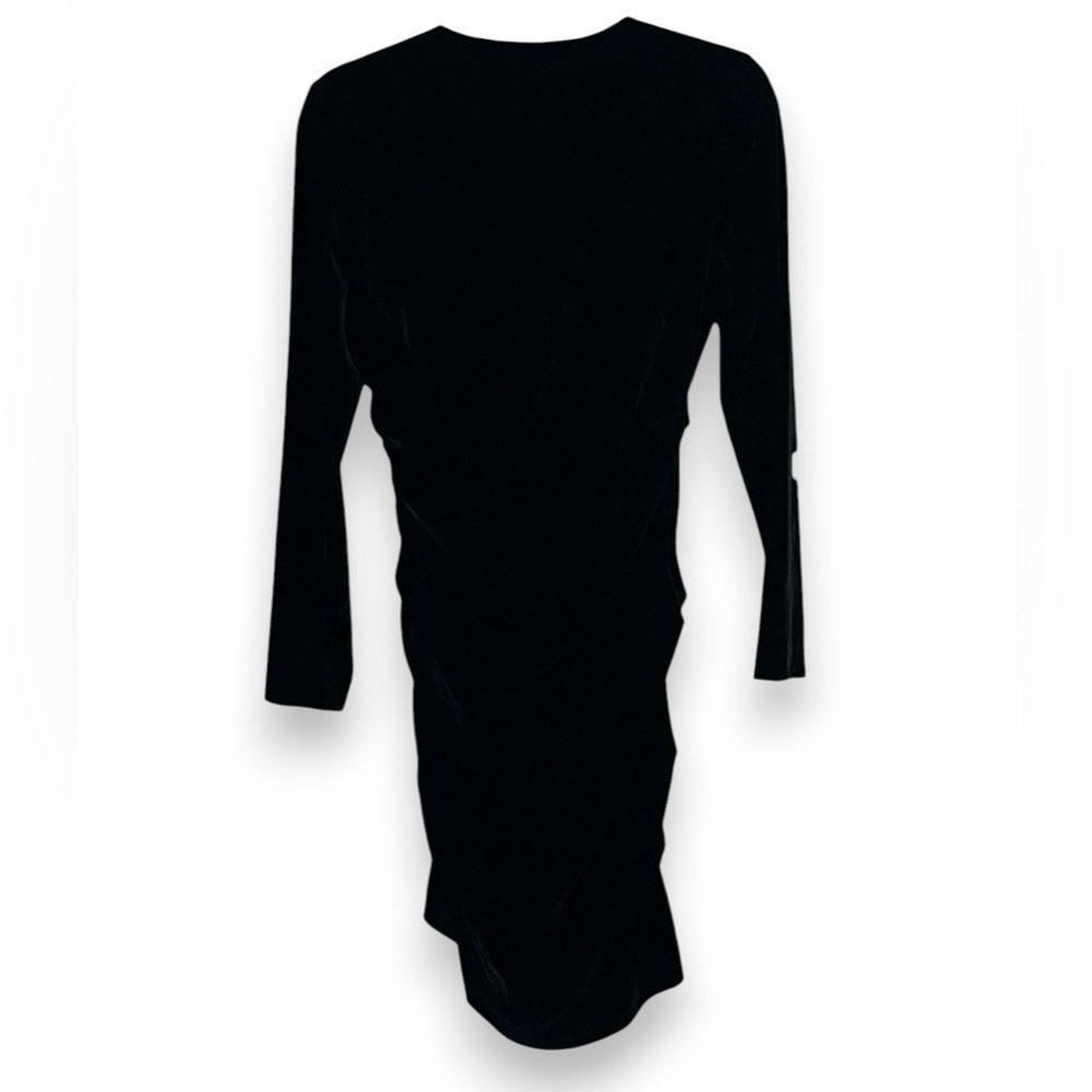 Veronica Beard Ira Side Ruched Velvet Black Cocktail Dress, NWT - Picture 4 of 5